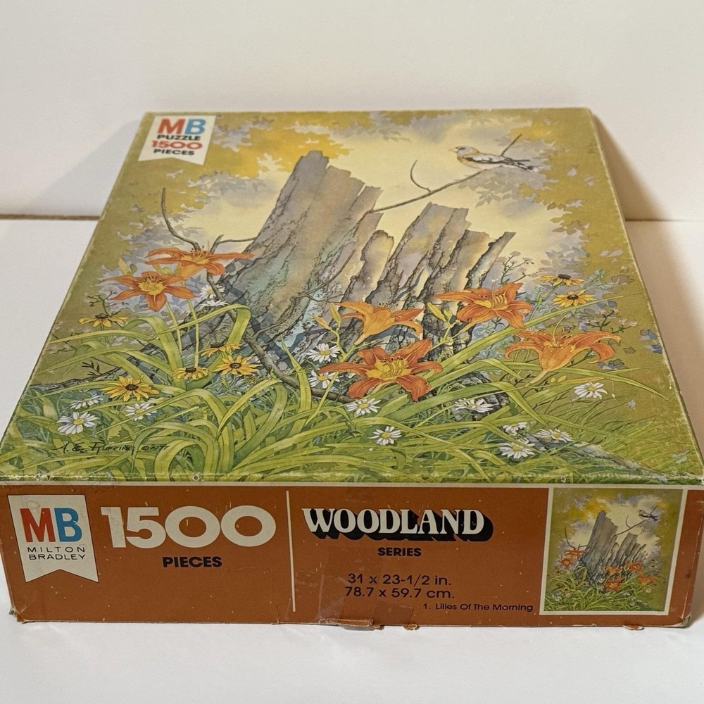 Vintage 1978 Milton Bradley MB 1500 Piece Jigsaw Puzzle Woodland Series #1 - Picture 3 of 7